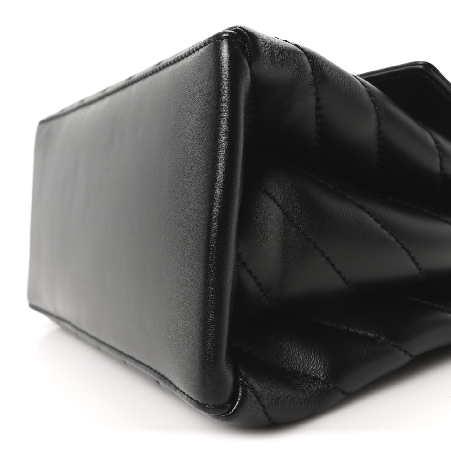 Calfskin Diagonal Quilted Jackhammer 24 Shoulder Bag Black