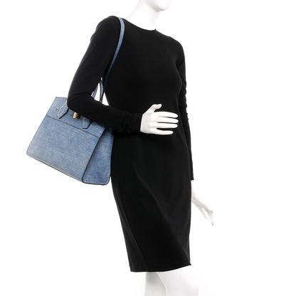 Louis Vuitton Epi City Steamer MM Blue Jean 2 of 7
