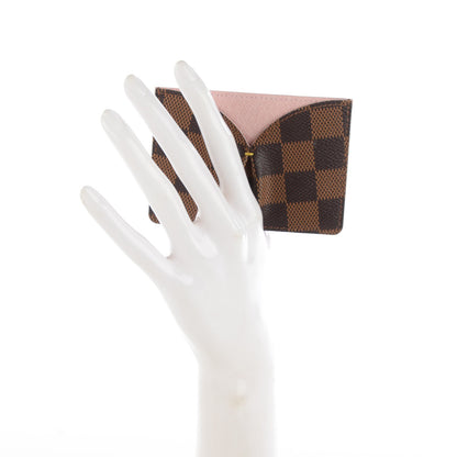 Louis Vuitton Damier Ebene Caissa Card Holder Rose Ballerine 2 of 7