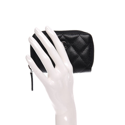 Chanel Caviar Quilted Zip Coin Purse Black 2 of 7