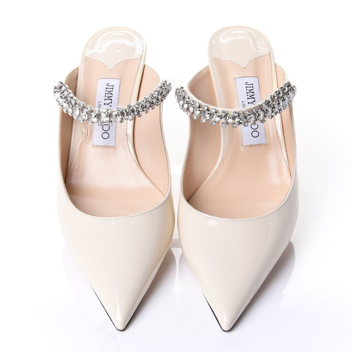 Patent Crystal Bing 65 Pumps 39.5 Ivory