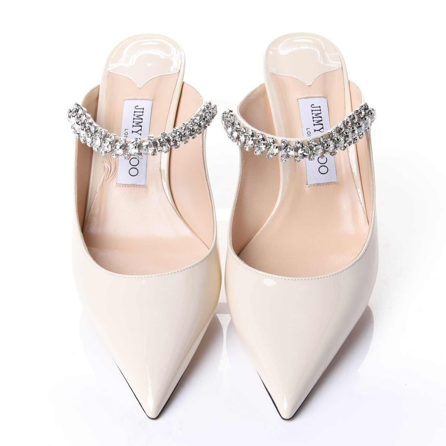 Jimmy Choo Patent Crystal Bing 65 Pumps 39.5 Ivory 5 of 9