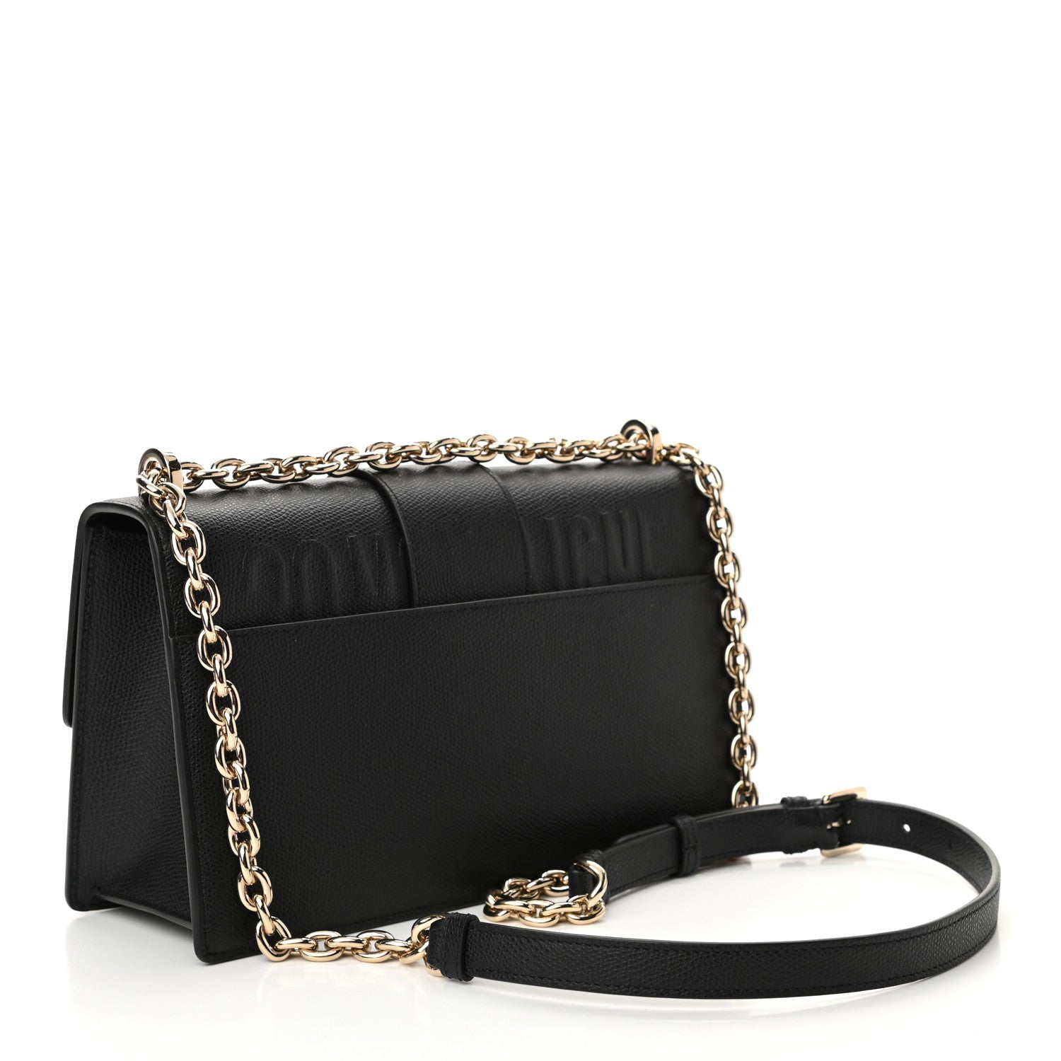 Christian Dior Grained Calfskin Embossed 30 Montaigne Chain Flap Bag Black 3 of 9