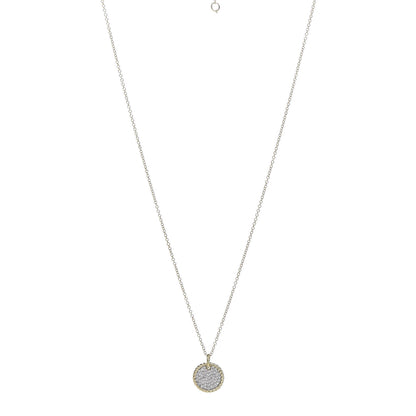 David Yurman 18K Yellow Gold Diamond Cable Collectibles Pave Charm Pendant Necklace 1 of 6