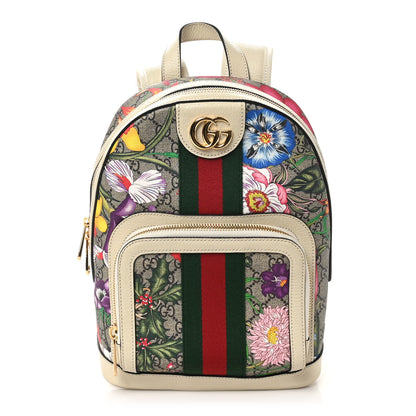 Gucci GG Supreme Monogram Flora Web Small Ophidia Day Backpack White 1 of 10