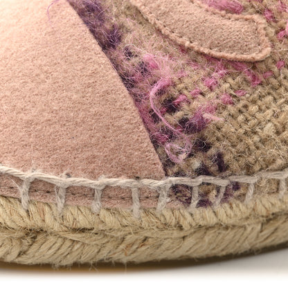 Chanel Tweed Grosgrain CC Espadrilles 38 Beige Pink Peach 12 of 12