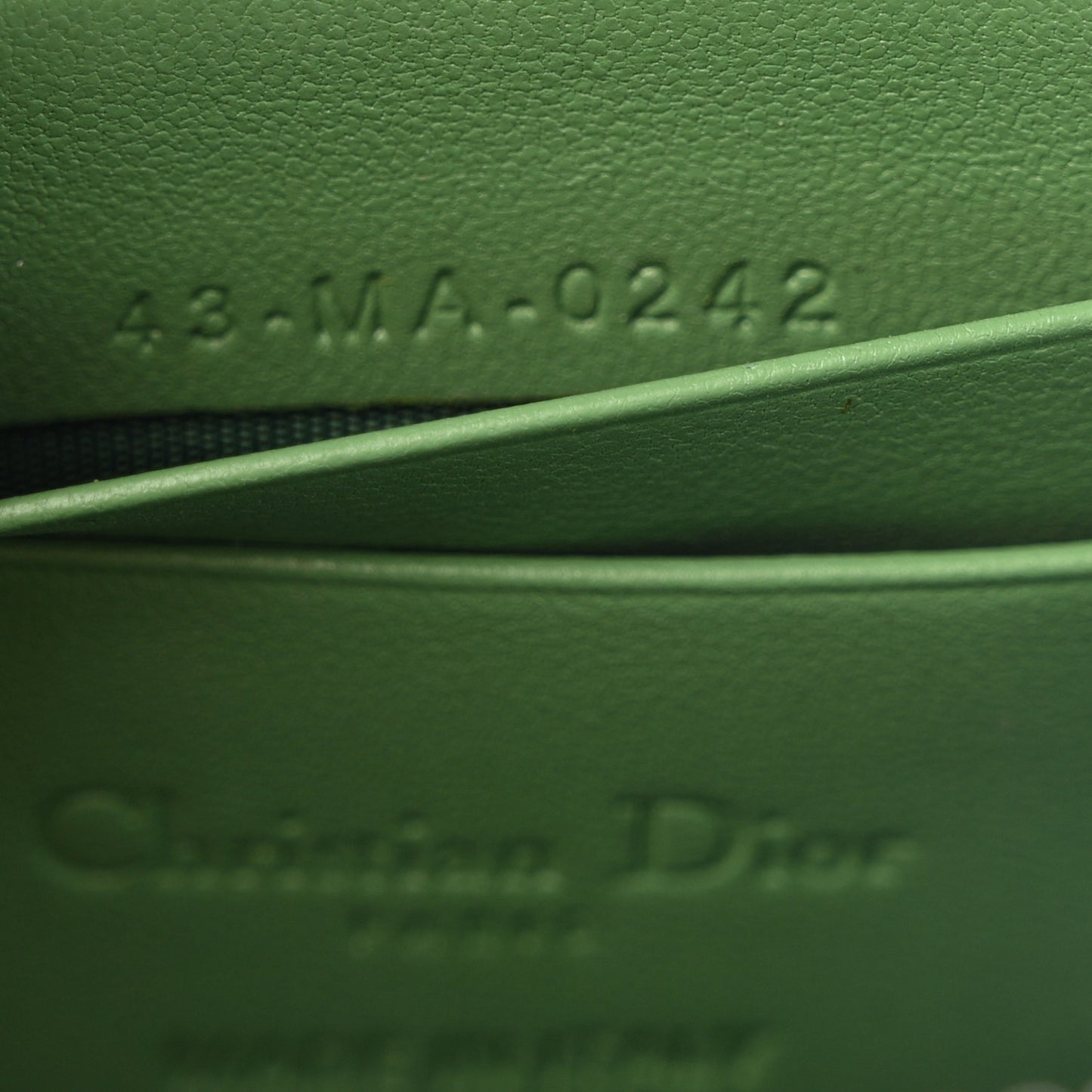 Lambskin Cannage Lady Dior Phone Holder Jade Green
