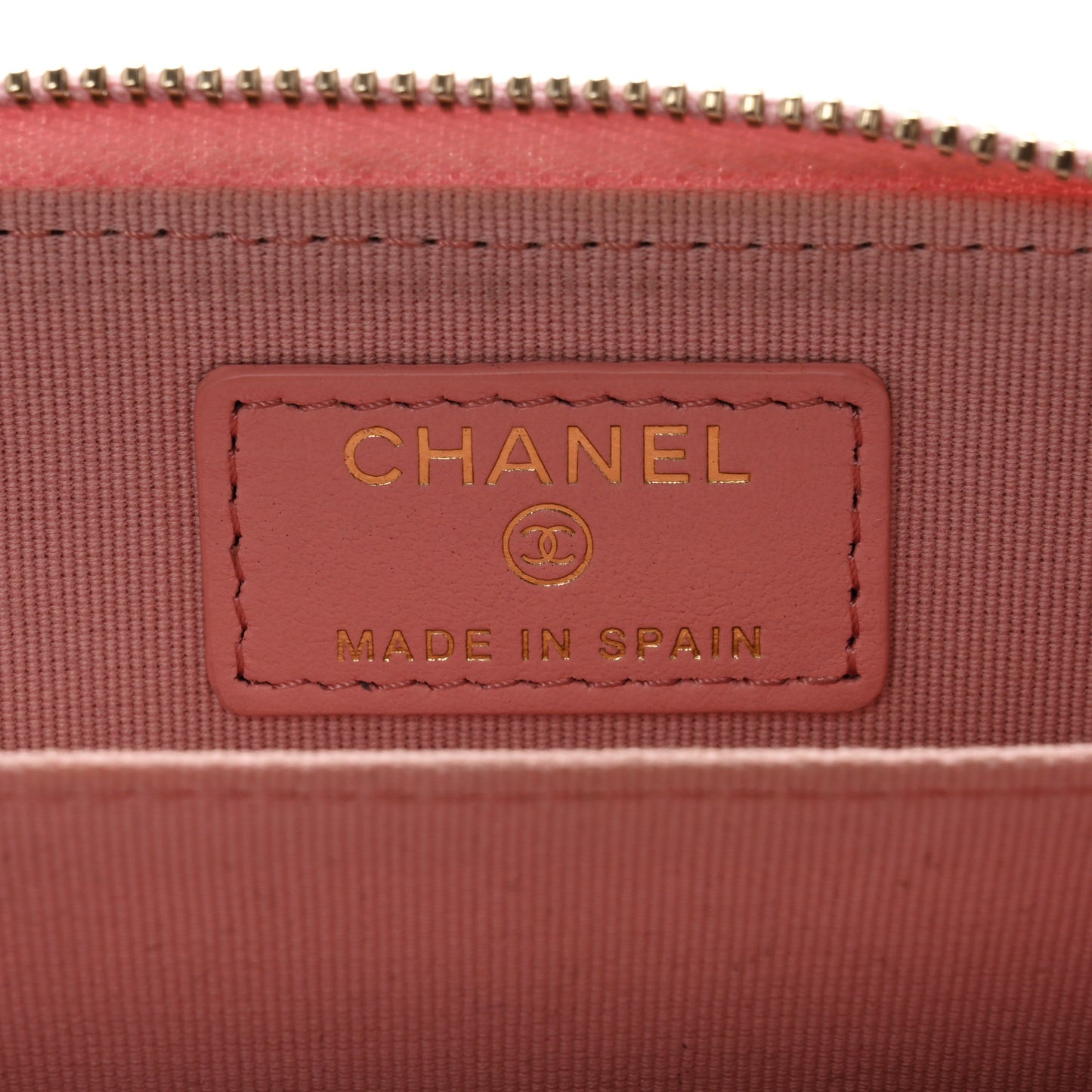 Lambskin Quilted Chanel 19 Zip Around Coin Purse Wallet Light Pink