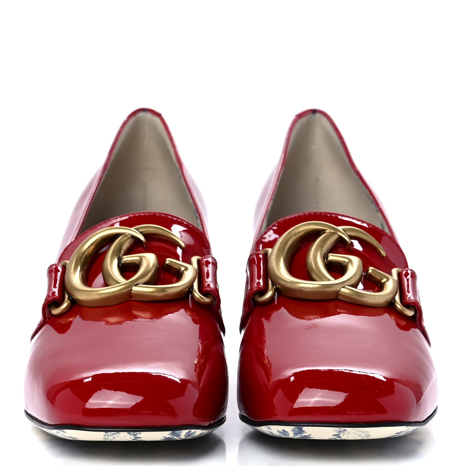 Gucci Vernice GG Victoire 55mm Loafer Pumps 39 Hibiscus Red 2 of 9