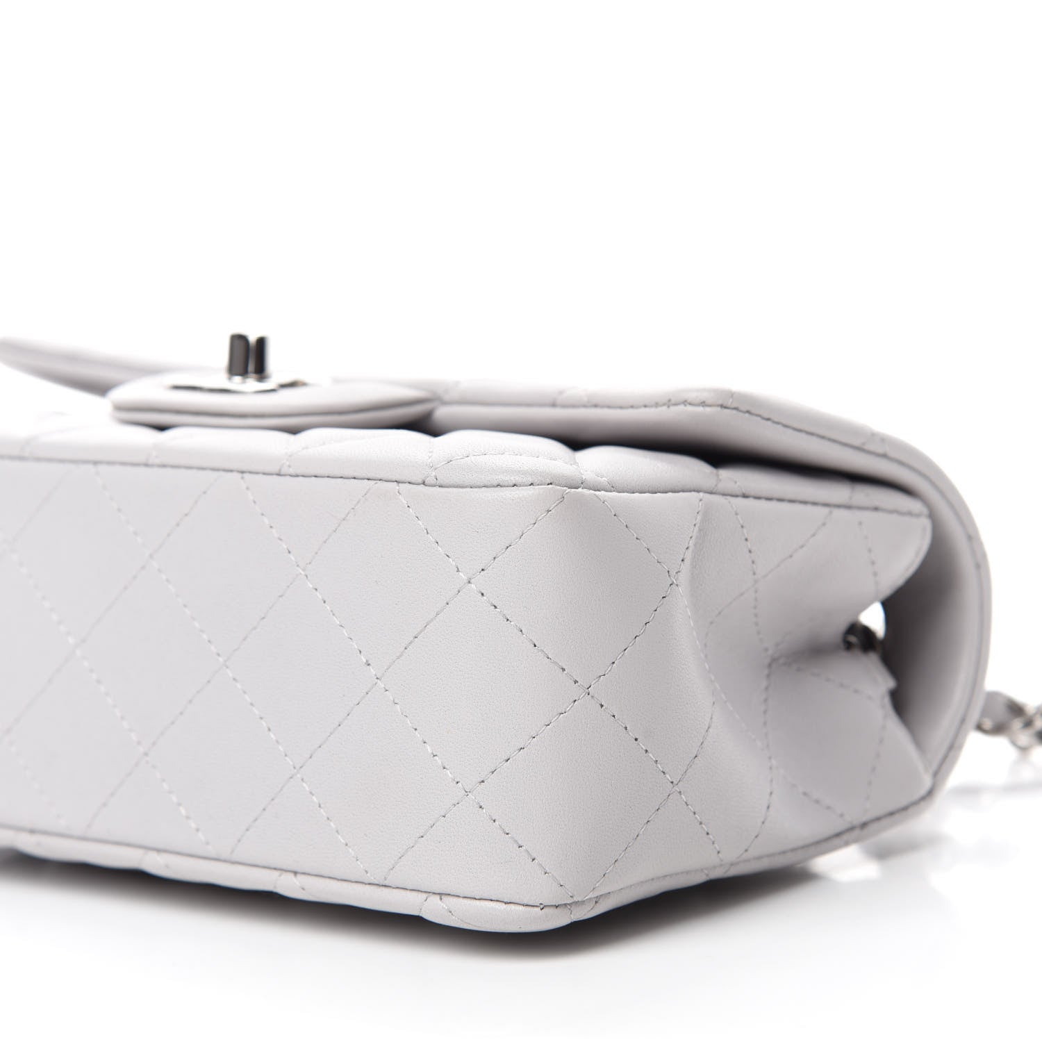 Chanel Lambskin Quilted Mini Rectangular Flap Grey 7 of 11