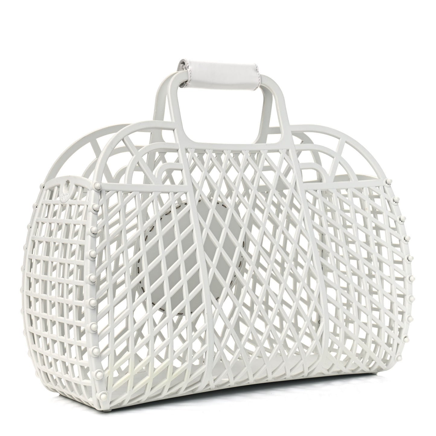 Recycled Plastic Vitello Liberty Matte Medium Fendi Basket White Ice
