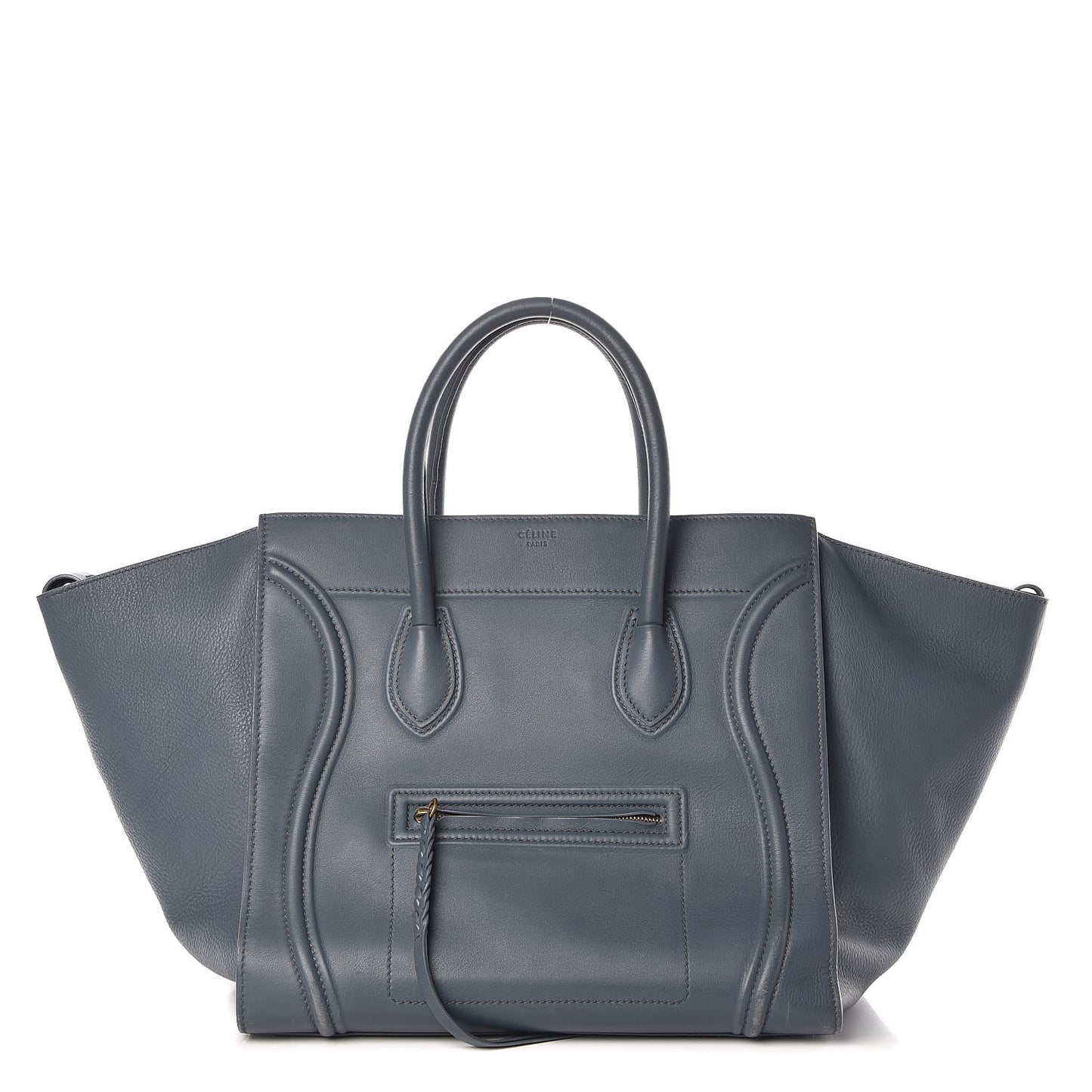 Supple Calfskin Large Phantom Luggage Slate Blue