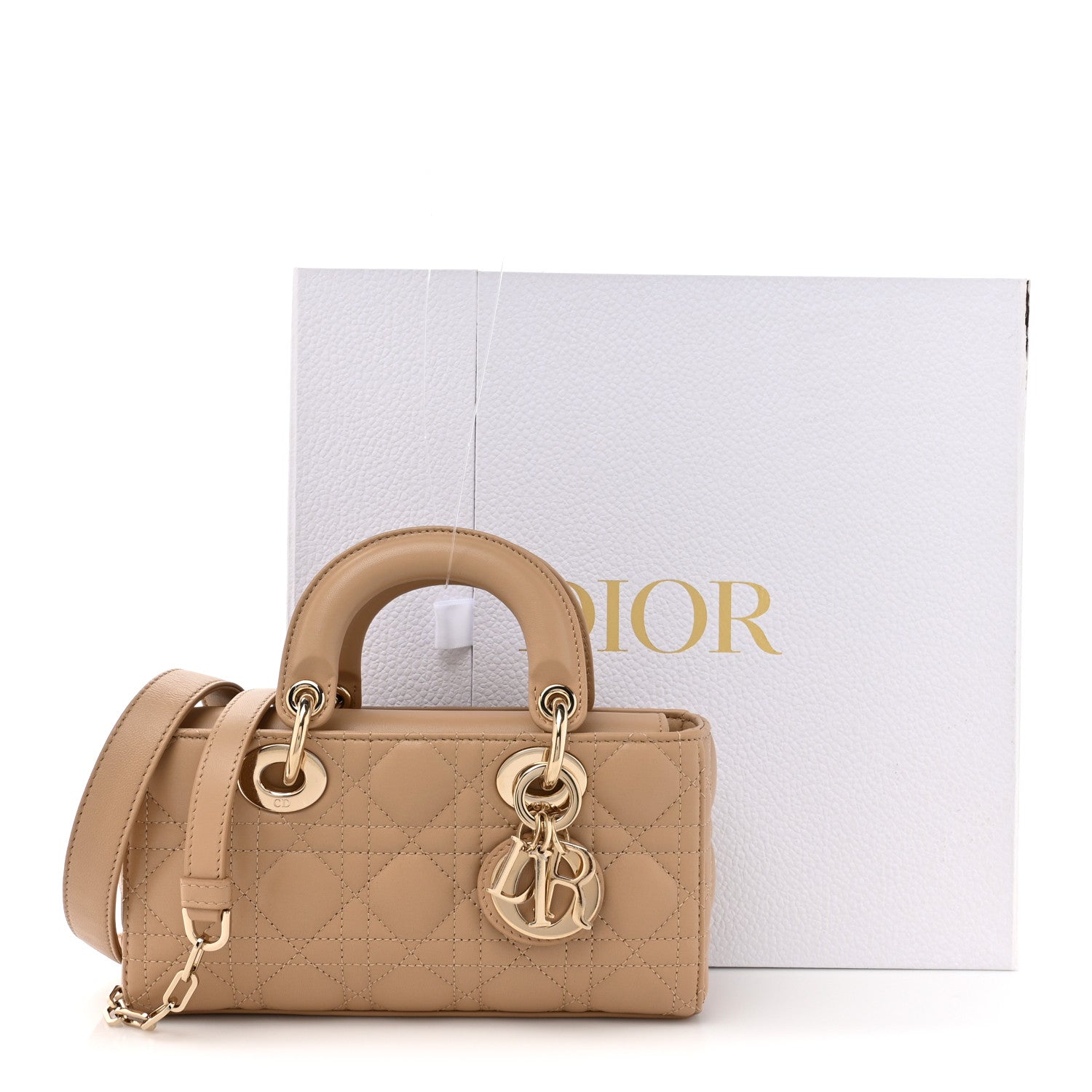Christian Dior Lambskin Cannage Small Lady D-Joy Biscuit 1545086