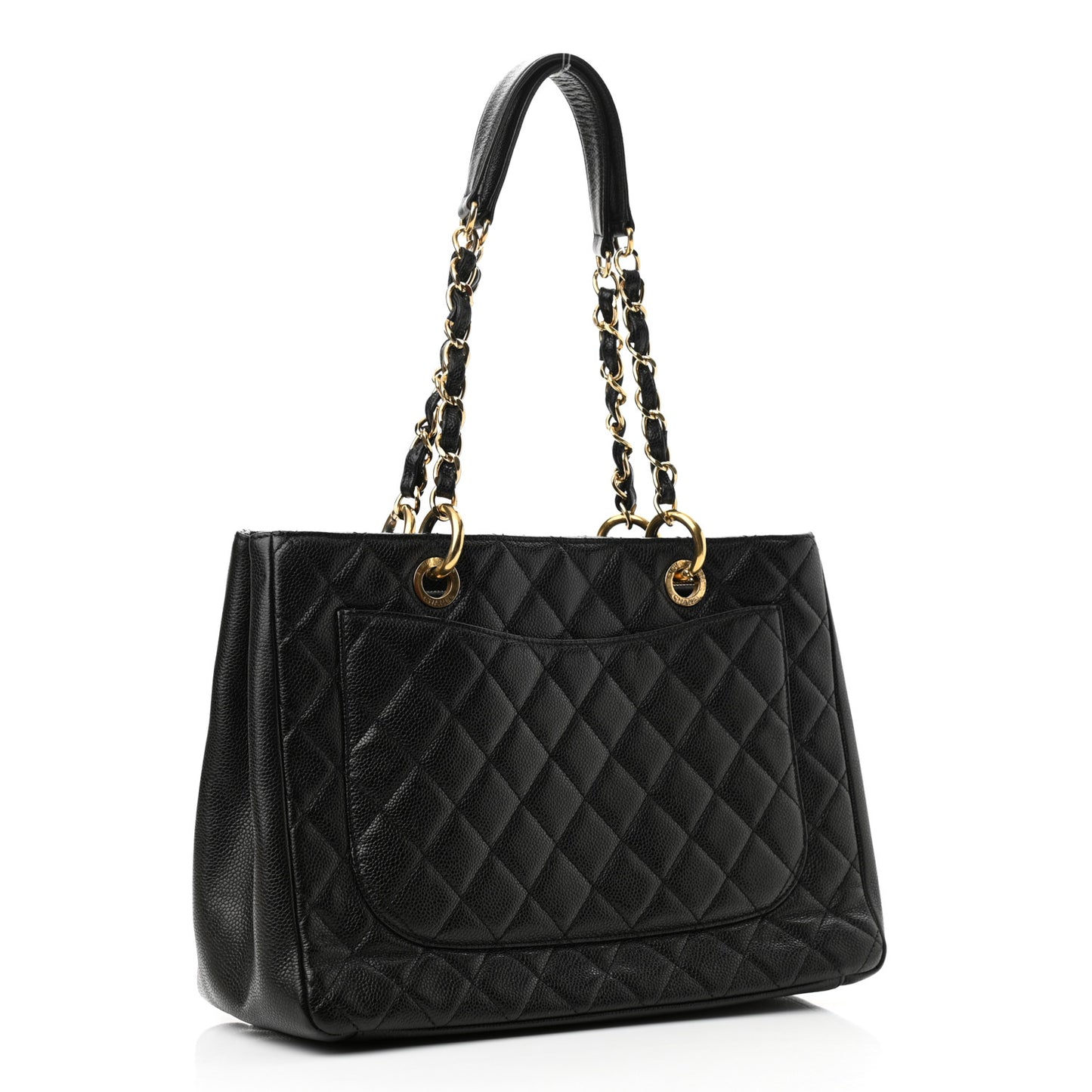 Caviar Quilted Grand Shopping Tote GST Black