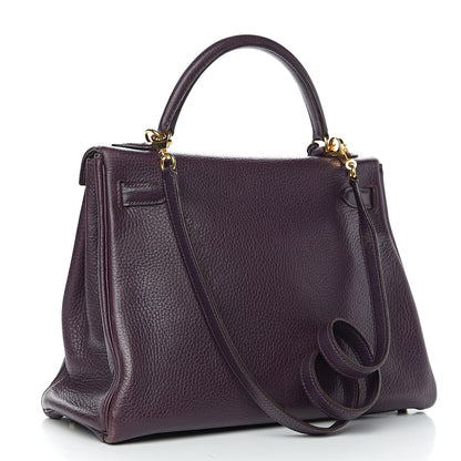 Hermes Taurillon Clemence Kelly Retourne 32 Raisin 2 of 12