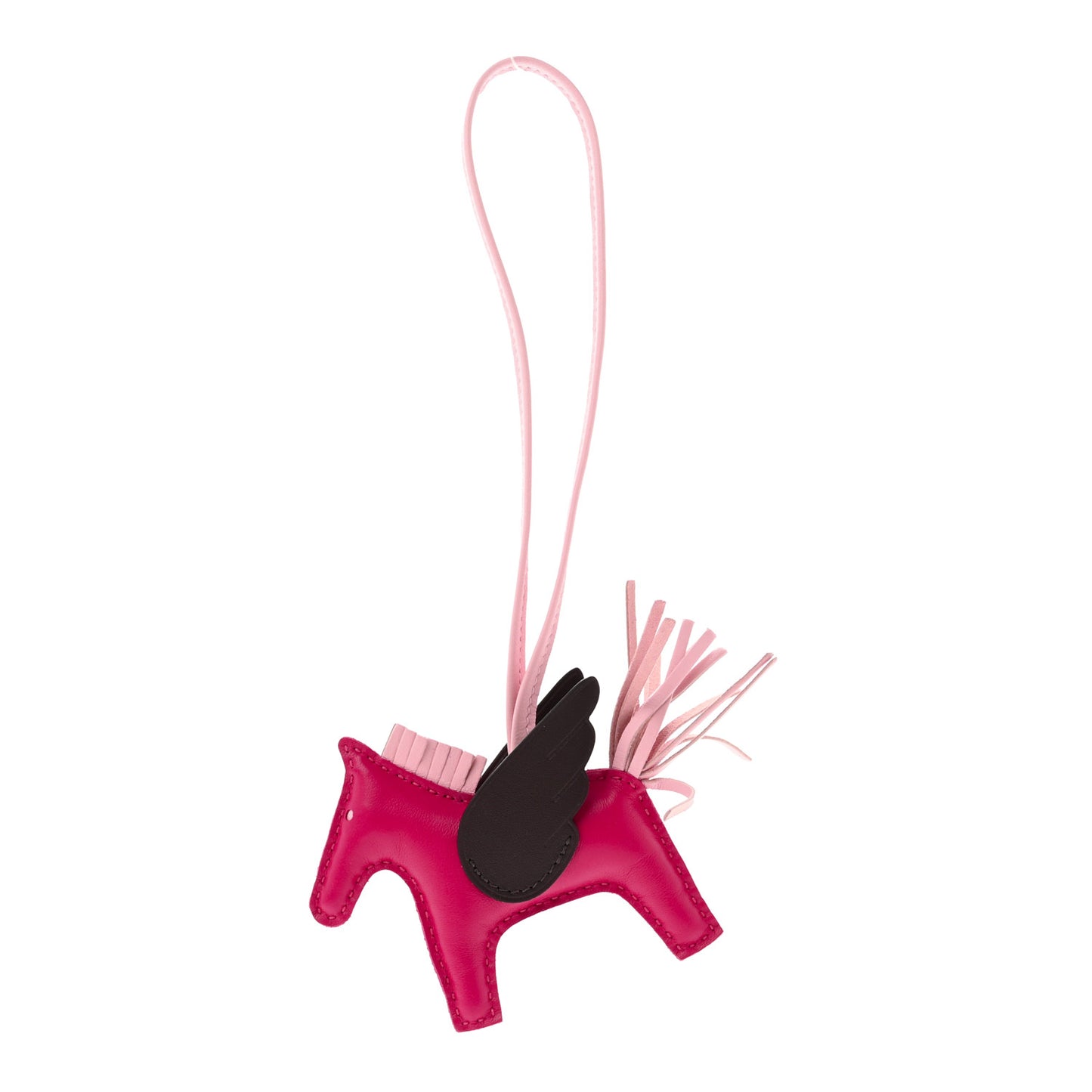Milo Lambskin Grigri Rodeo Pegase Horse Bag Charm PM Framboise Rose Sakura Rouge Sellier
