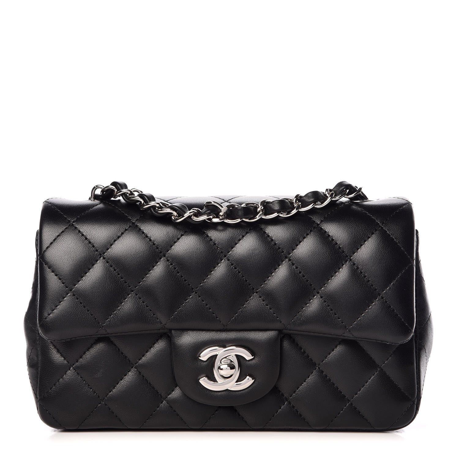 Chanel Lambskin Quilted Mini Rectangular Flap Black 1 of 10