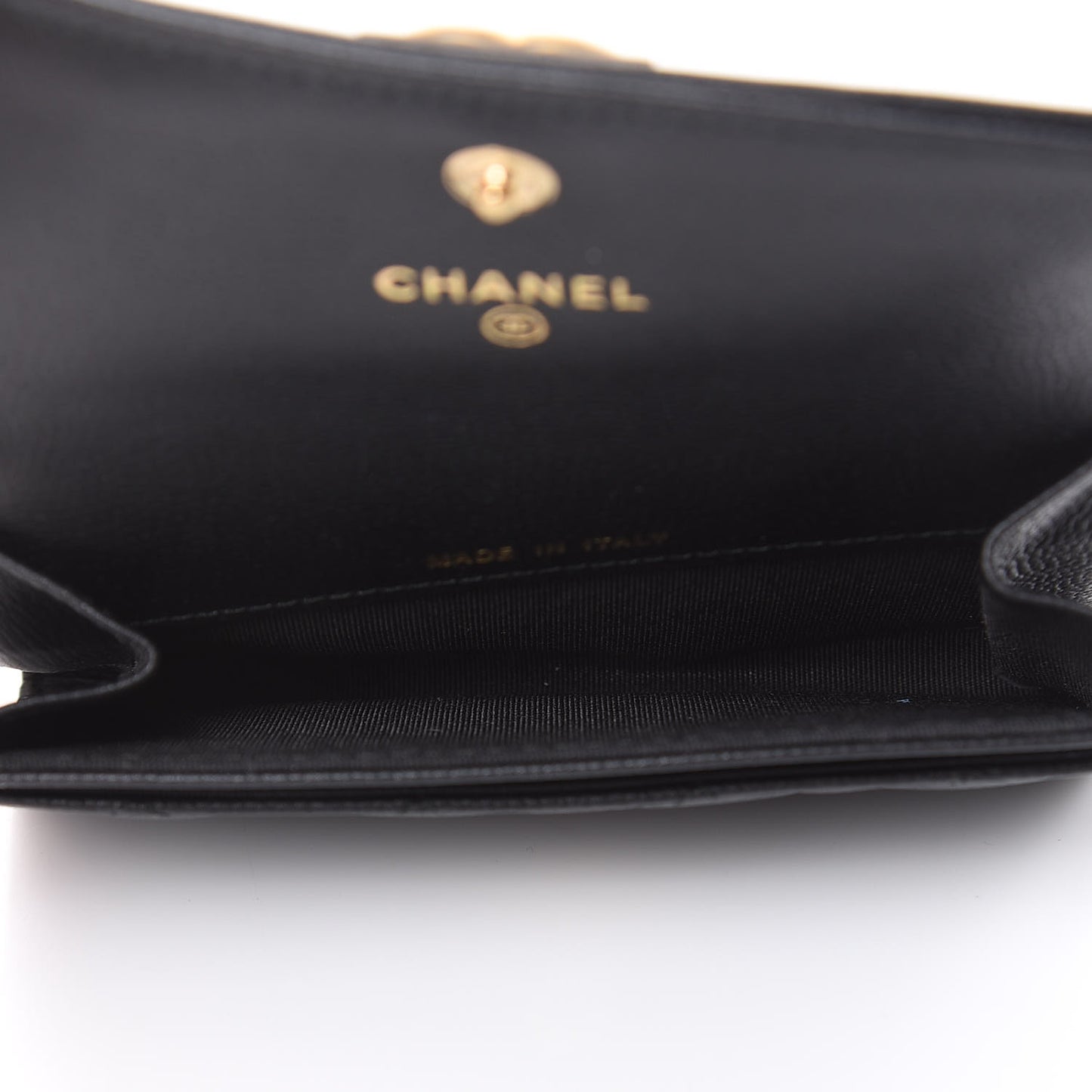 Caviar Quilted Boy Flap Card Holder Black