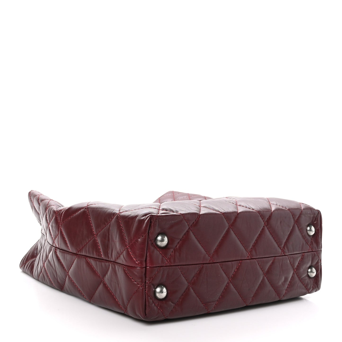 Aged Calfskin Quilted Reissue 2.55 Tote Dark Burgundy