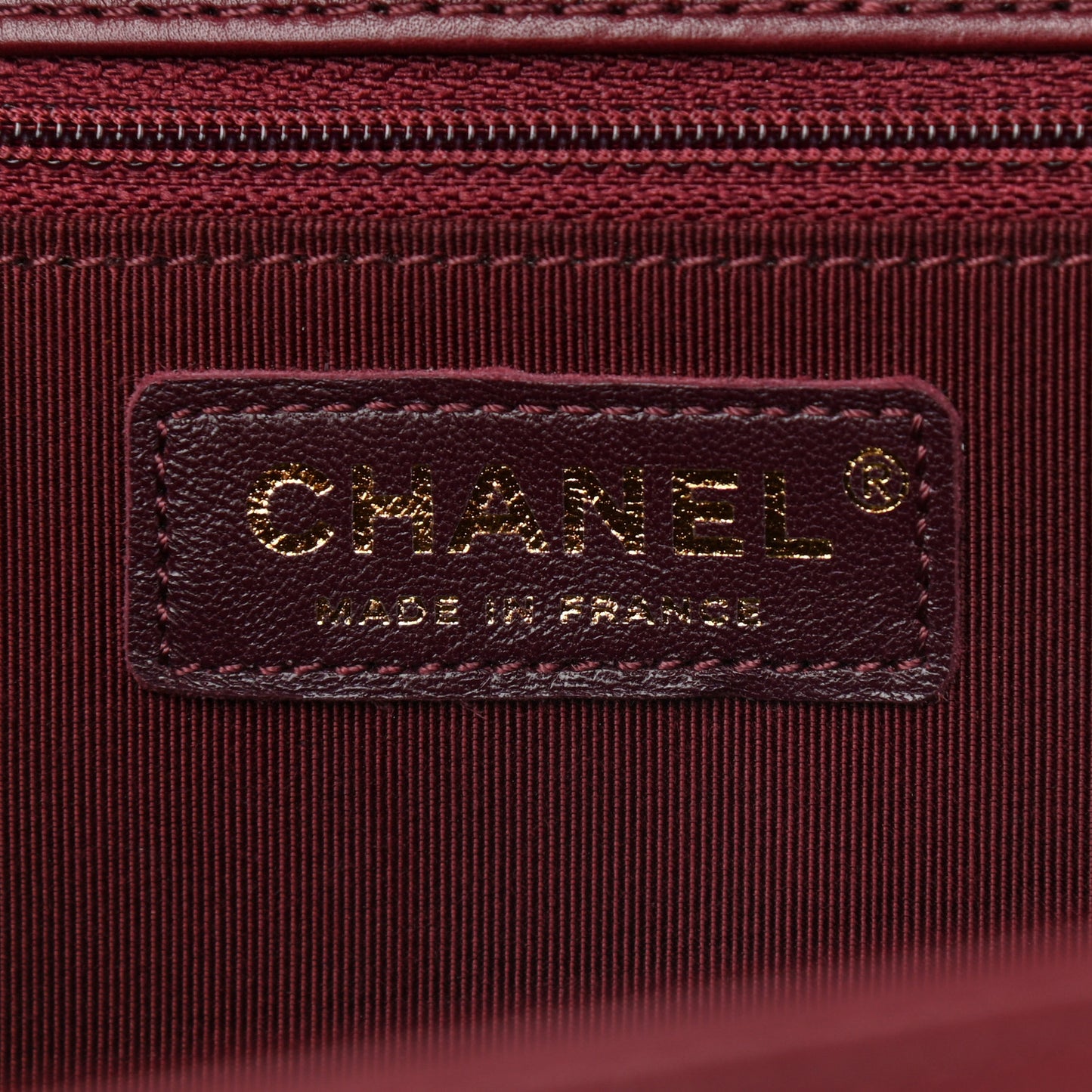 Calfskin Quilted Large Flap Bag Burgundy