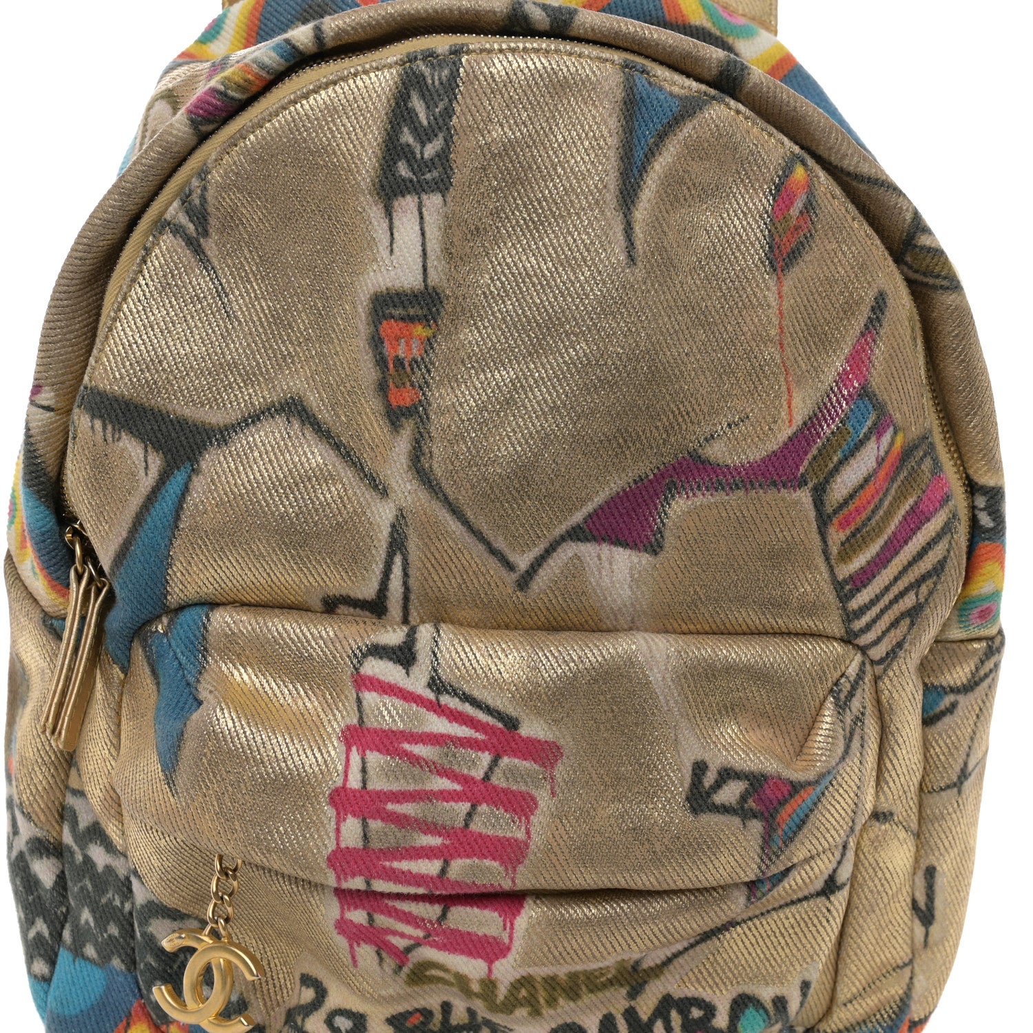 Chanel Graffiti Printed Canvas Street Spirit Backpack Multicolor 8 of 13