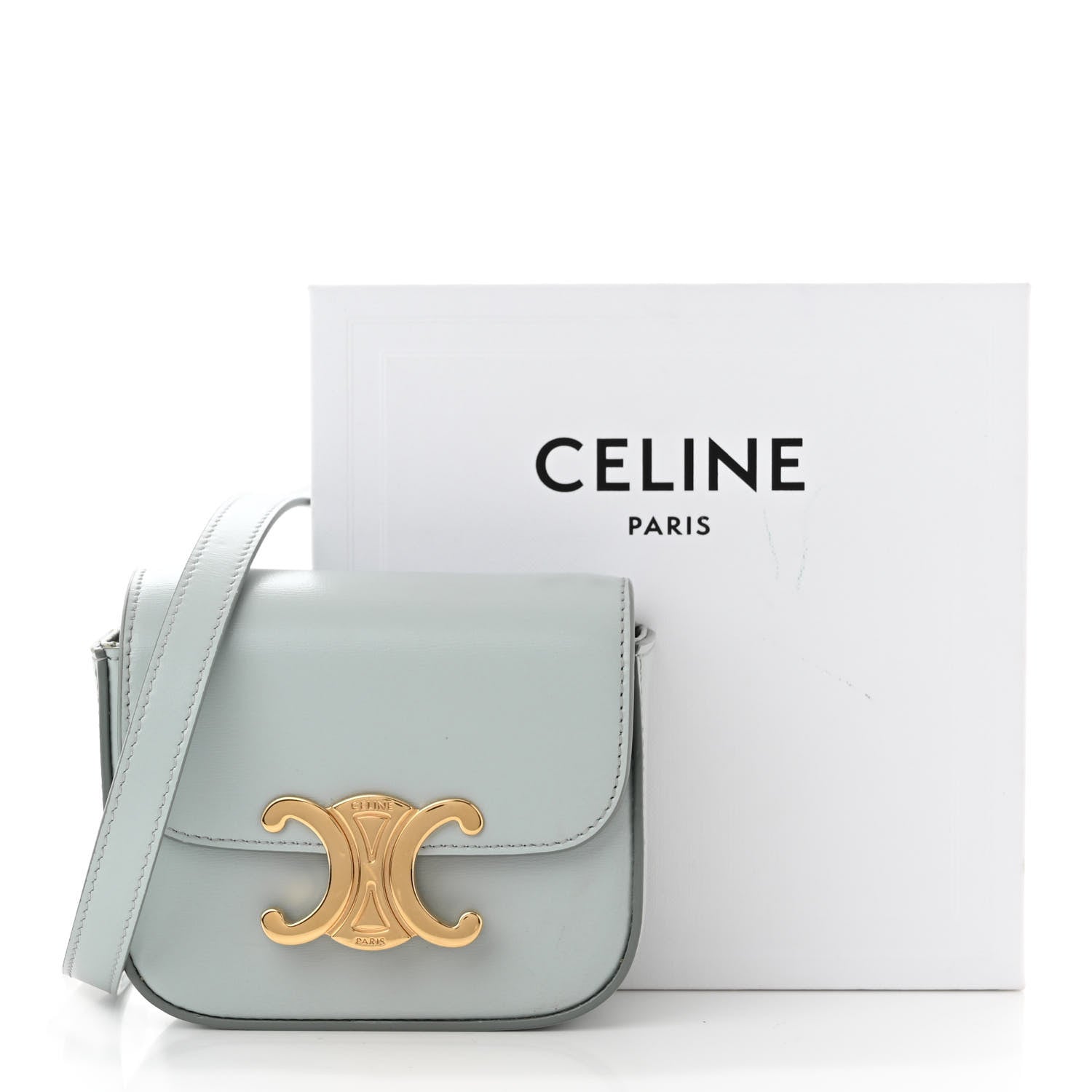 Celine Shiny Calfskin Mini Claude Soft Blue 14 of 14