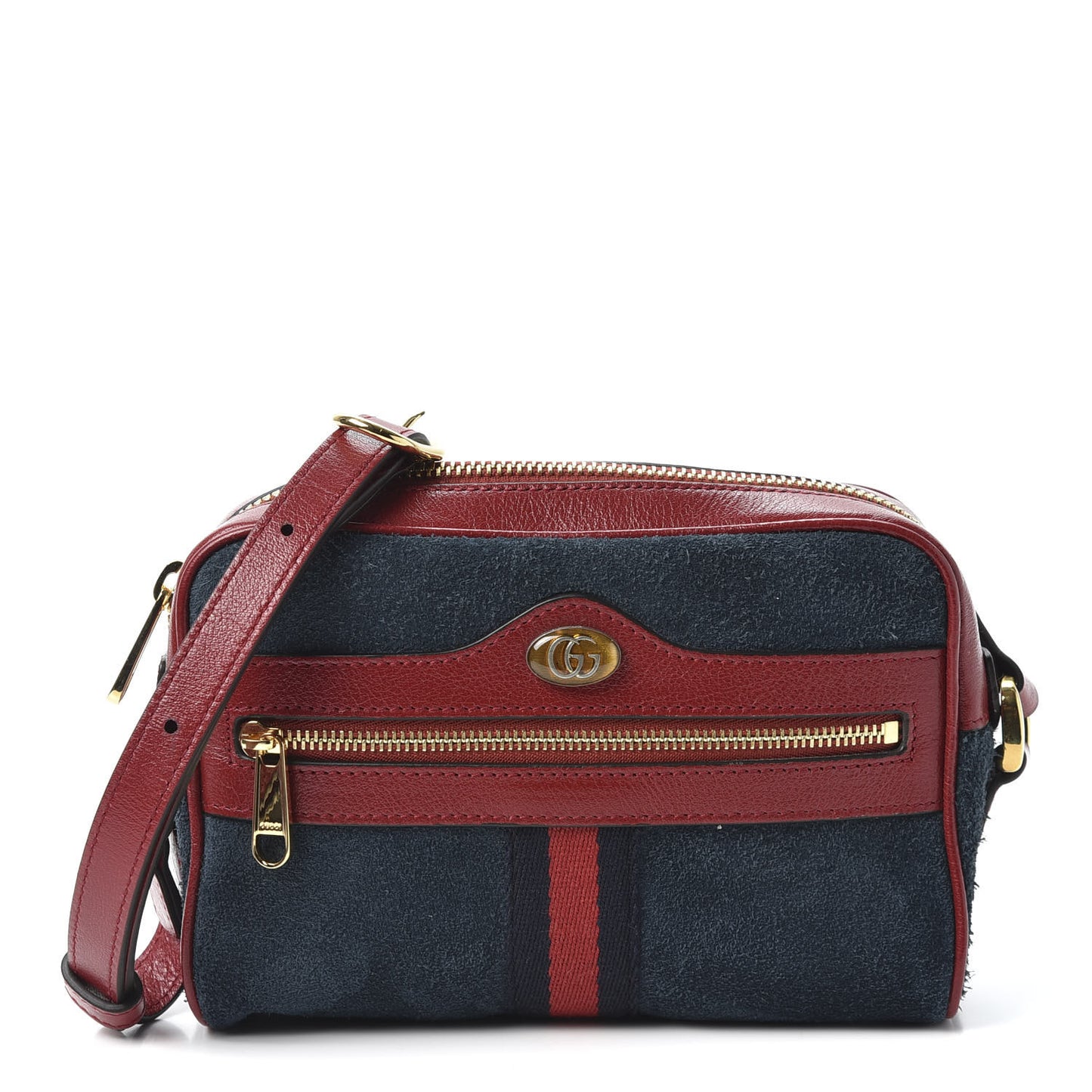 Suede Calfskin Web Mini Ophidia Shoulder Bag New Blue Romantic Cherry
