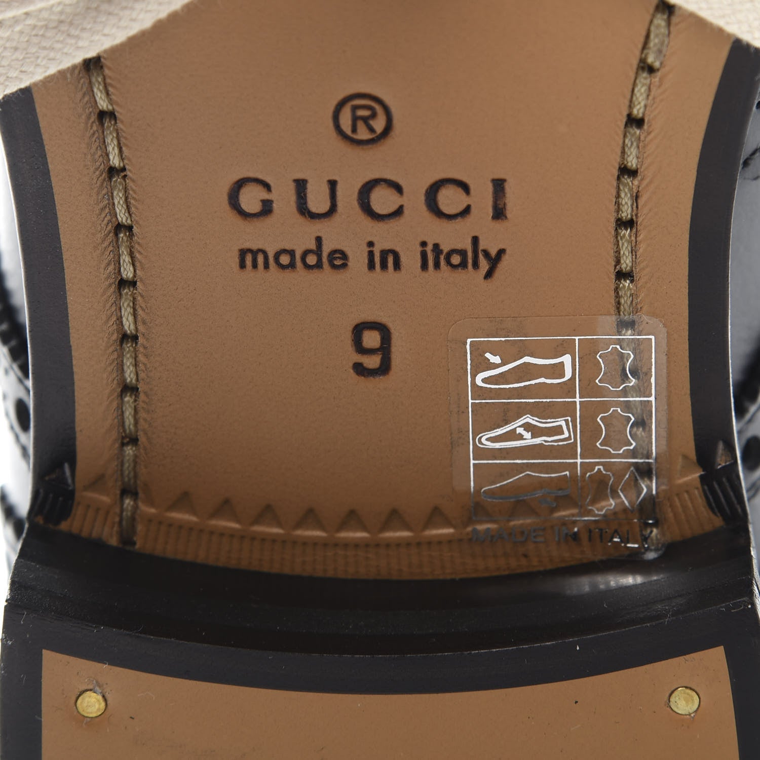 Gucci Calfskin Bee Embroidered Mens Queercore Brogue Derby Shoes 9 Black 8 of 9