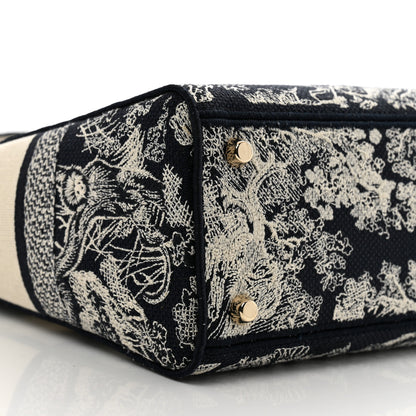 Christian Dior Toile de Jouy Embroidered Large Lady D-Lite Navy 9 of 11