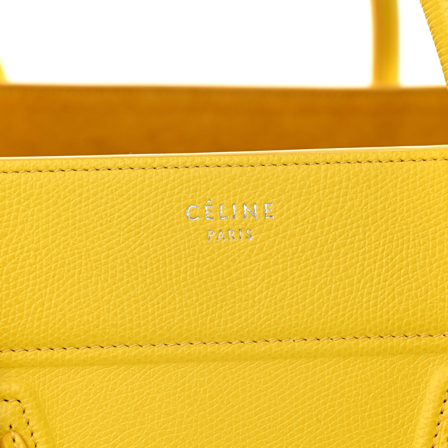 Celine Grained Calfskin Medium Phantom Luggage Yellow 6 of 9