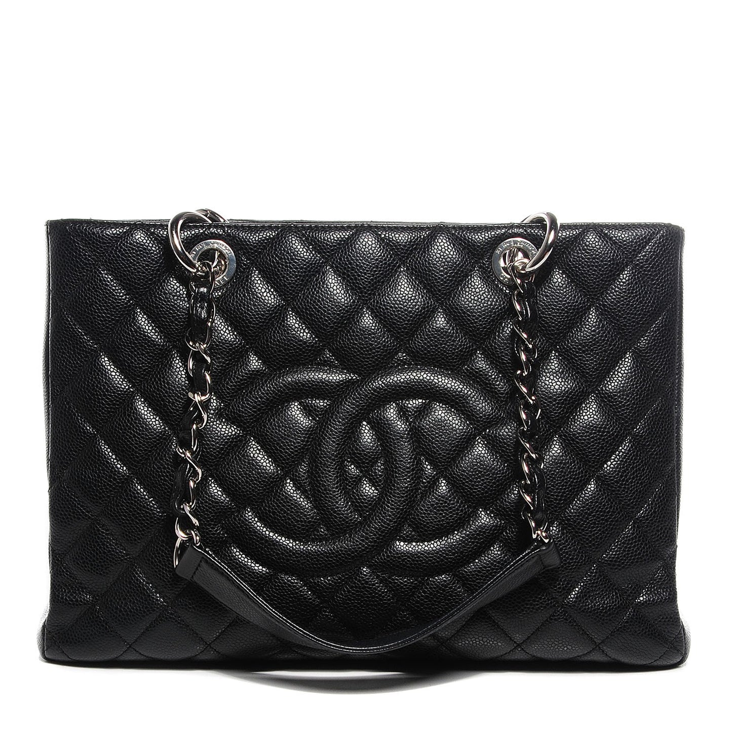 Caviar Quilted Grand Shopping Tote GST Black