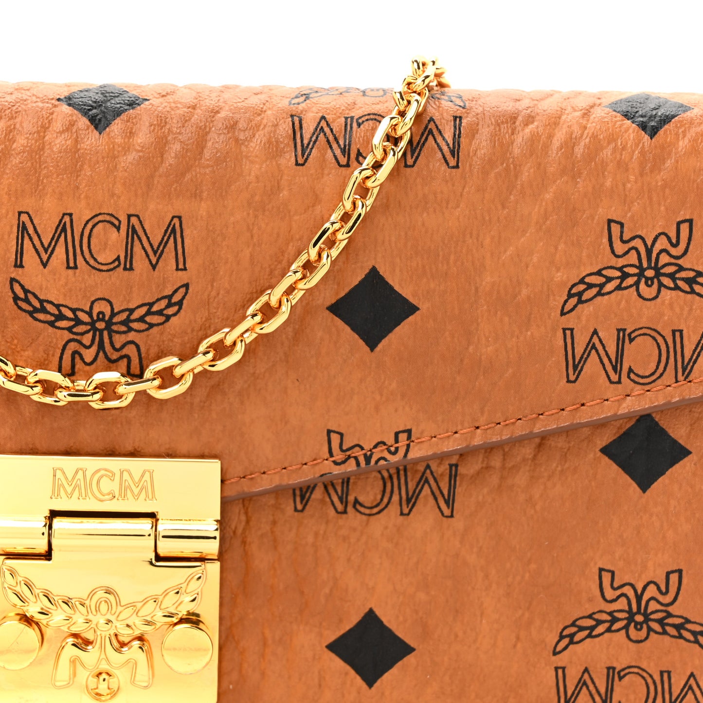 Visetos Large Patricia Wallet On Chain Cognac