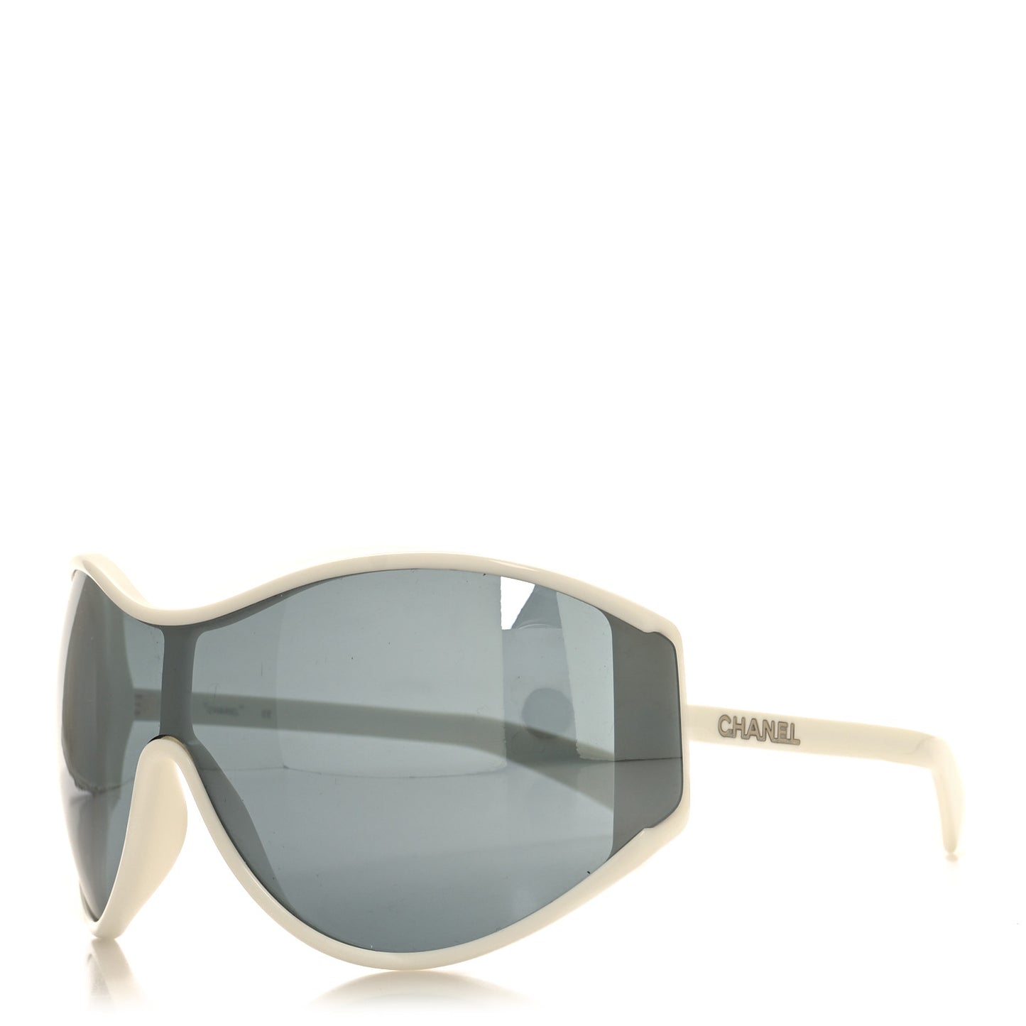 Acetate Mirror Shield Sunglasses White