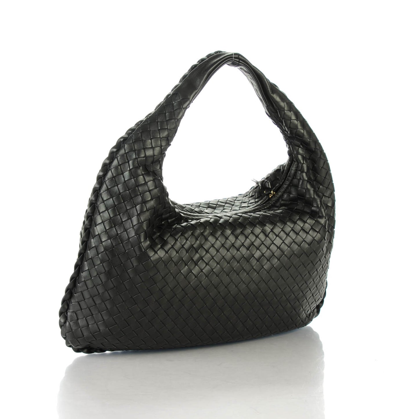 Nappa Intrecciato Medium Veneta Hobo Black