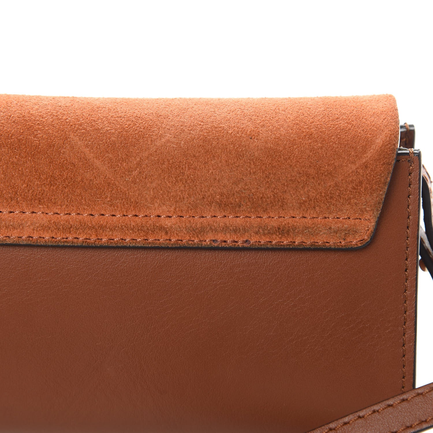 Chloe Suede Calfskin Mini Faye Shoulder Bag Tobacco 12 of 12