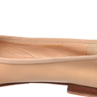 Chanel Lambskin Cap Toe Ballerina Flats 39 Beige Black 8 of 10
