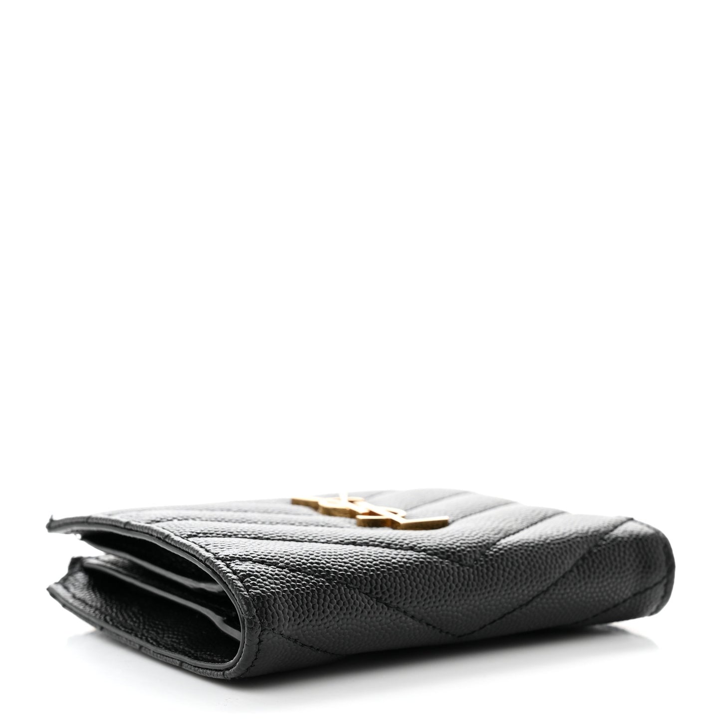 Grain De Poudre Matelasse Chevron Monogram Zipped Card Case Black
