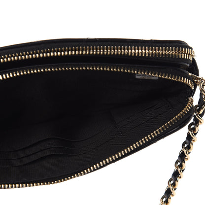 Chanel Calfskin Quilted Pearl Small Clutch With Chain Black 4 of 13