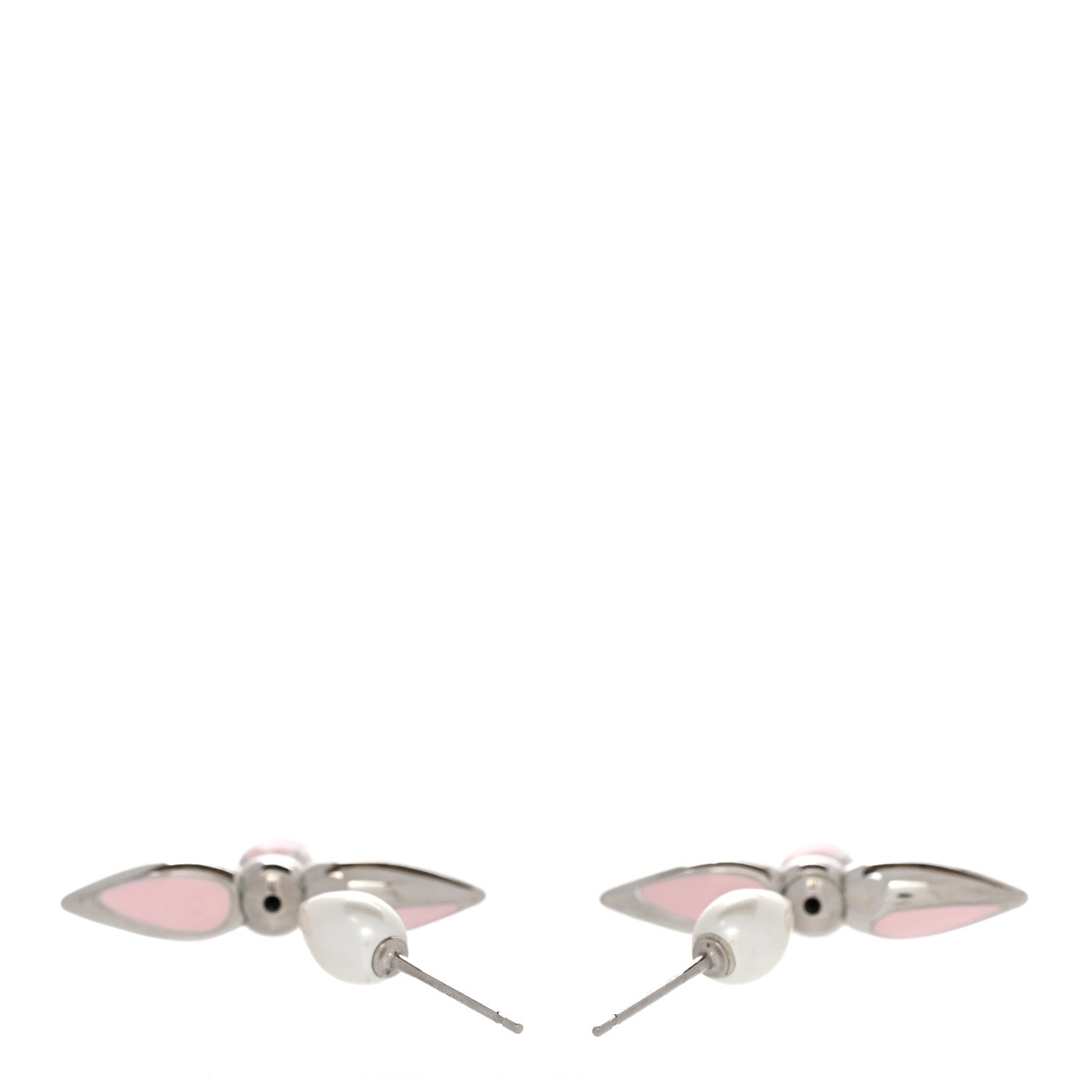Louis Vuitton Metal Louisette Earrings Silver Rose 3 of 6