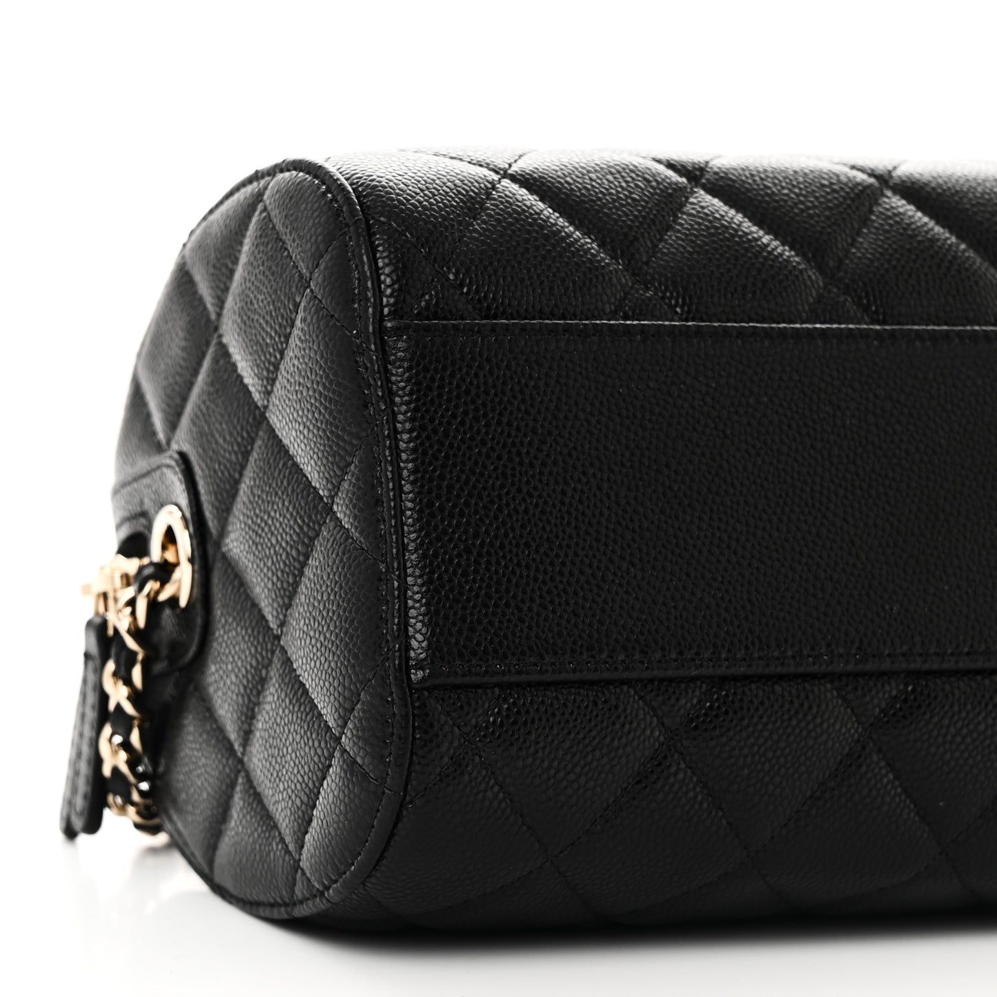 Caviar Quilted Classic Clutch with Chain Black