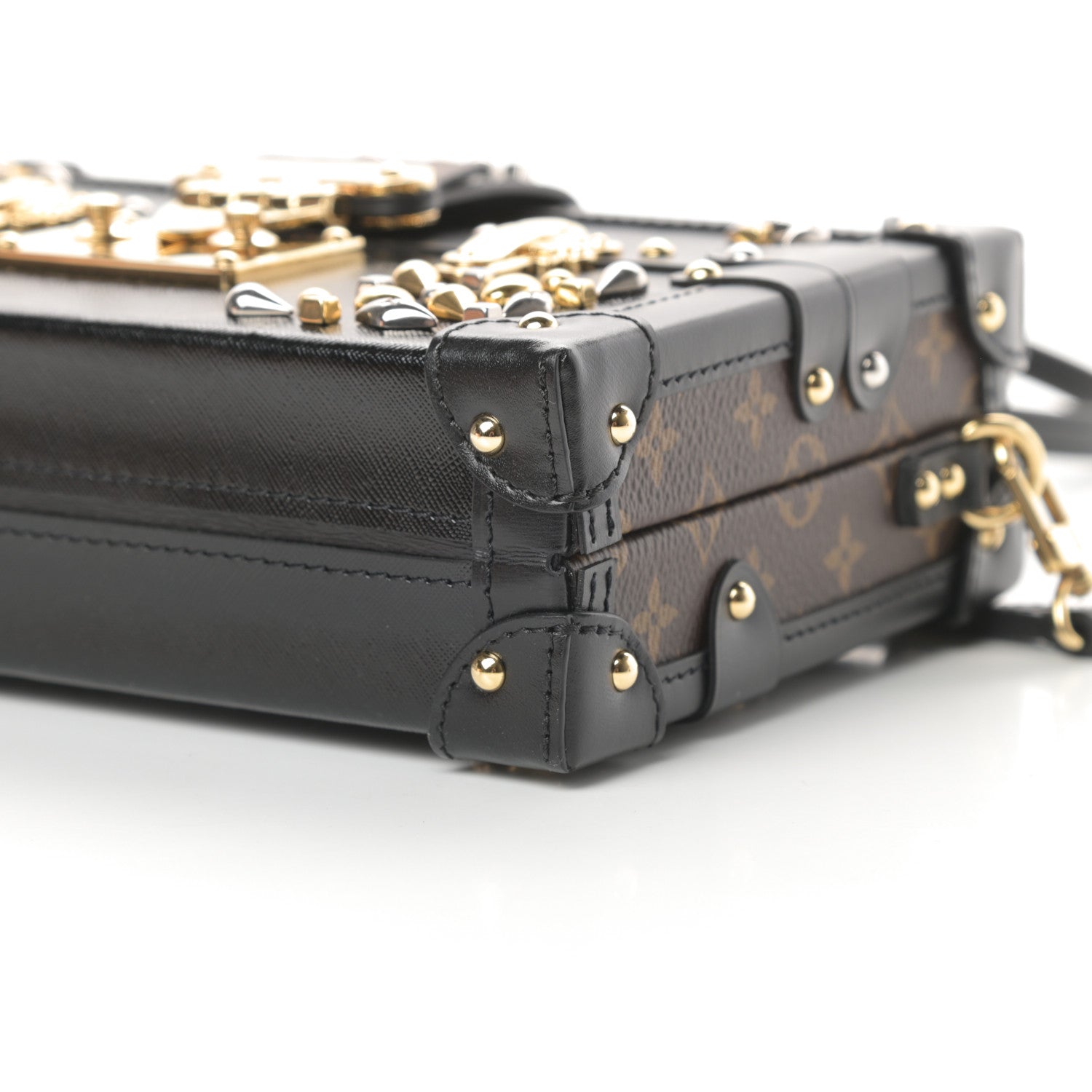 Louis Vuitton Monogram Taiga Studded Petite Malle Black 11 of 13