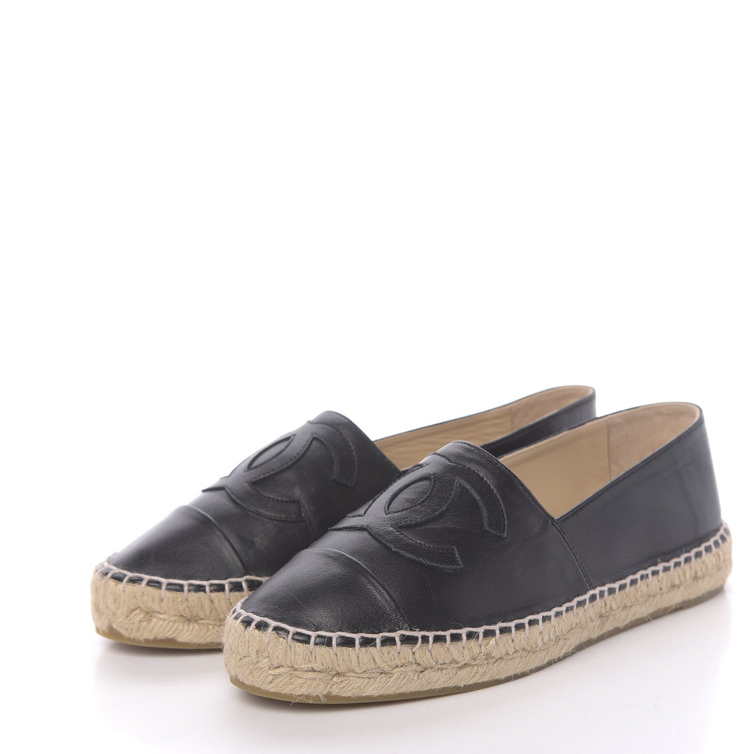 Chanel Lambskin CC Espadrilles 38 Black 3 of 10