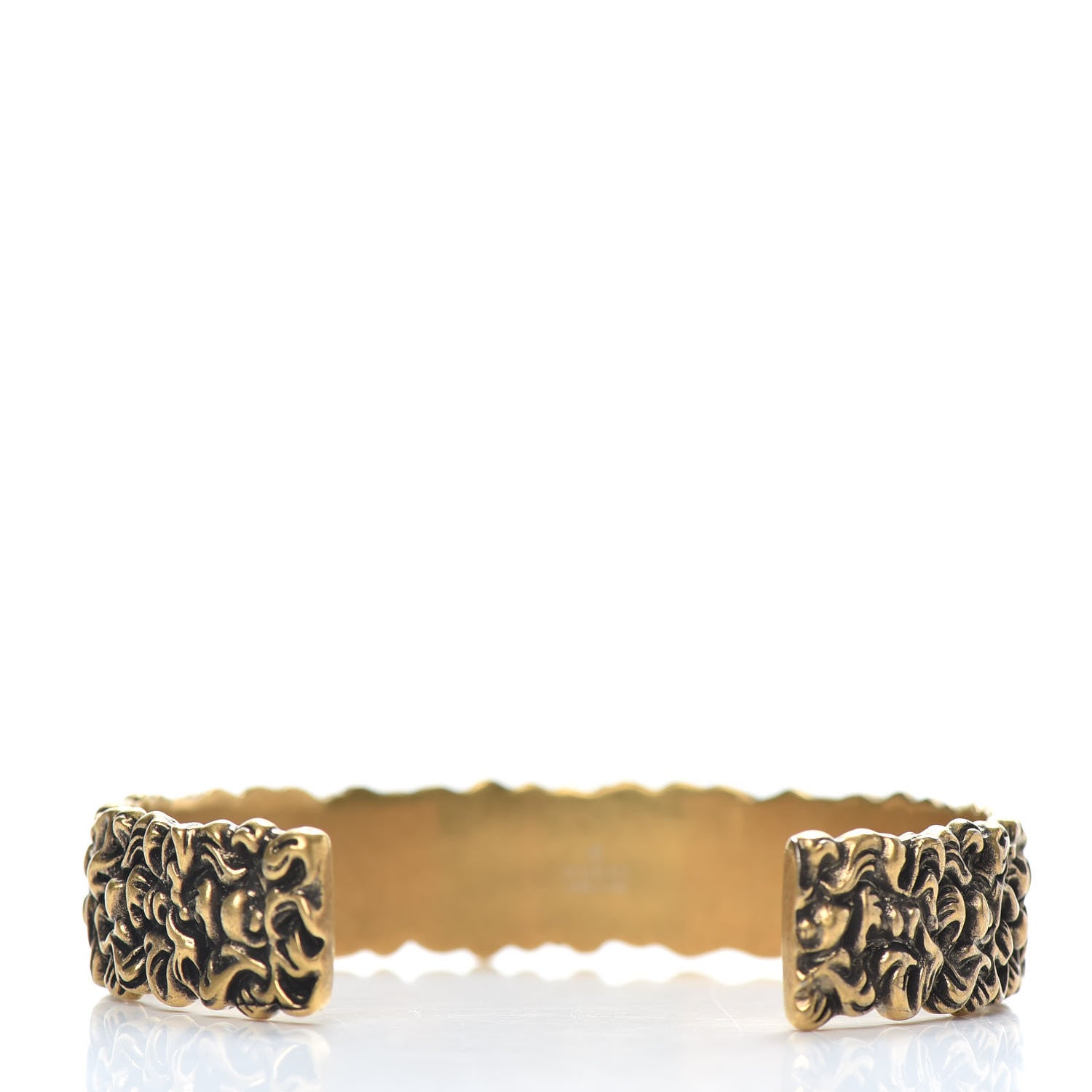 Gucci Metal Lion Mane Cuff Bracelet Aged Gold 3 of 6
