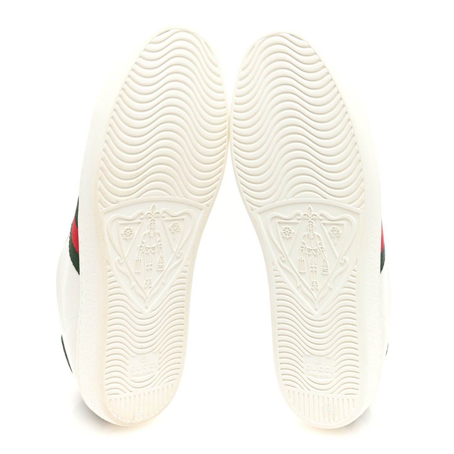 Calfskin Crocodile Web Womens Ace Sneakers 39.5 White Green