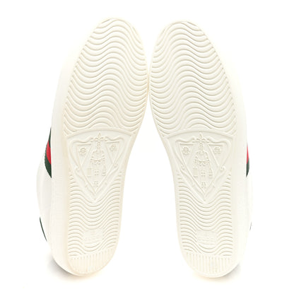 Gucci Calfskin Crocodile Web Womens Ace Sneakers 39.5 White Green 5 of 8