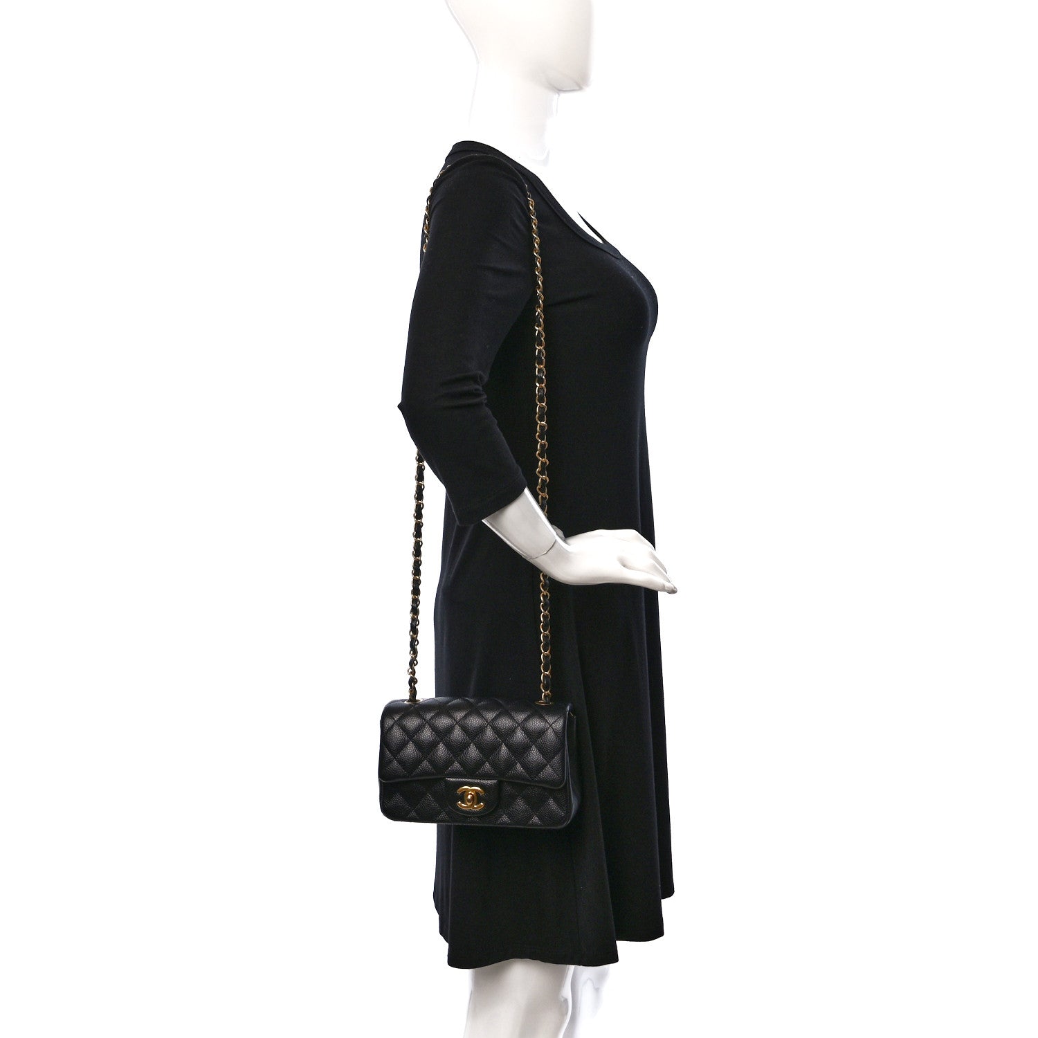 Chanel Caviar Quilted Mini Rectangular Flap Black 2 of 10