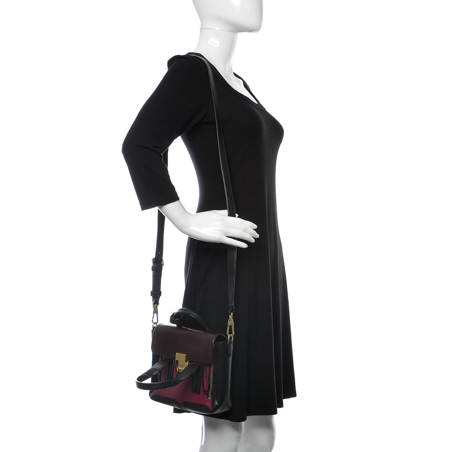 3.1 Smooth Calfskin Tri-Color Mini Pashli Satchel Oxblood