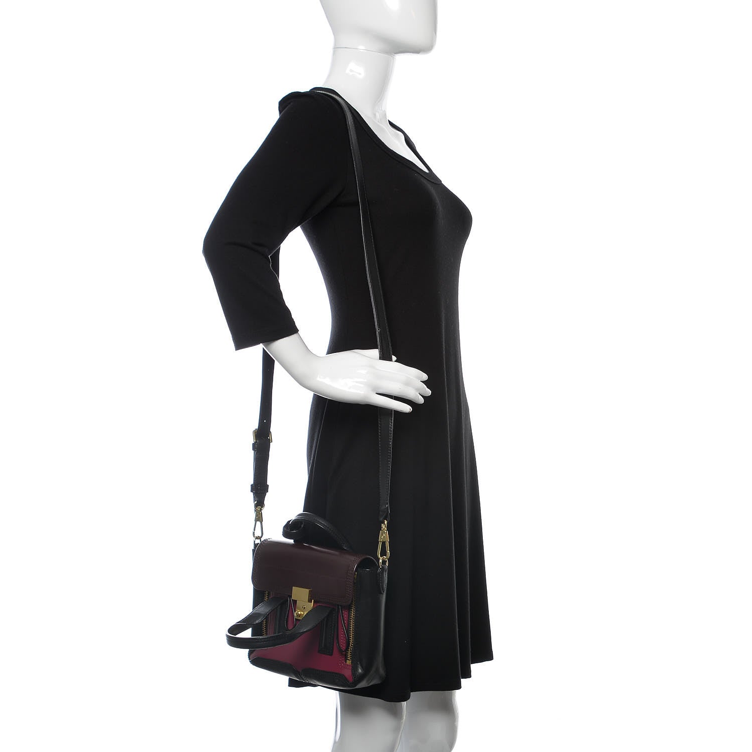 3.1 Phillip Lim 3.1 Smooth Calfskin Tri-Color Mini Pashli Satchel Oxblood 2 of 10