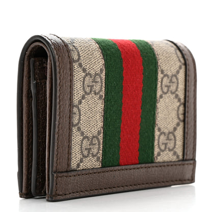 Gucci GG Supreme Monogram Web Ophidia Card Case Beige New Acero 3 of 7
