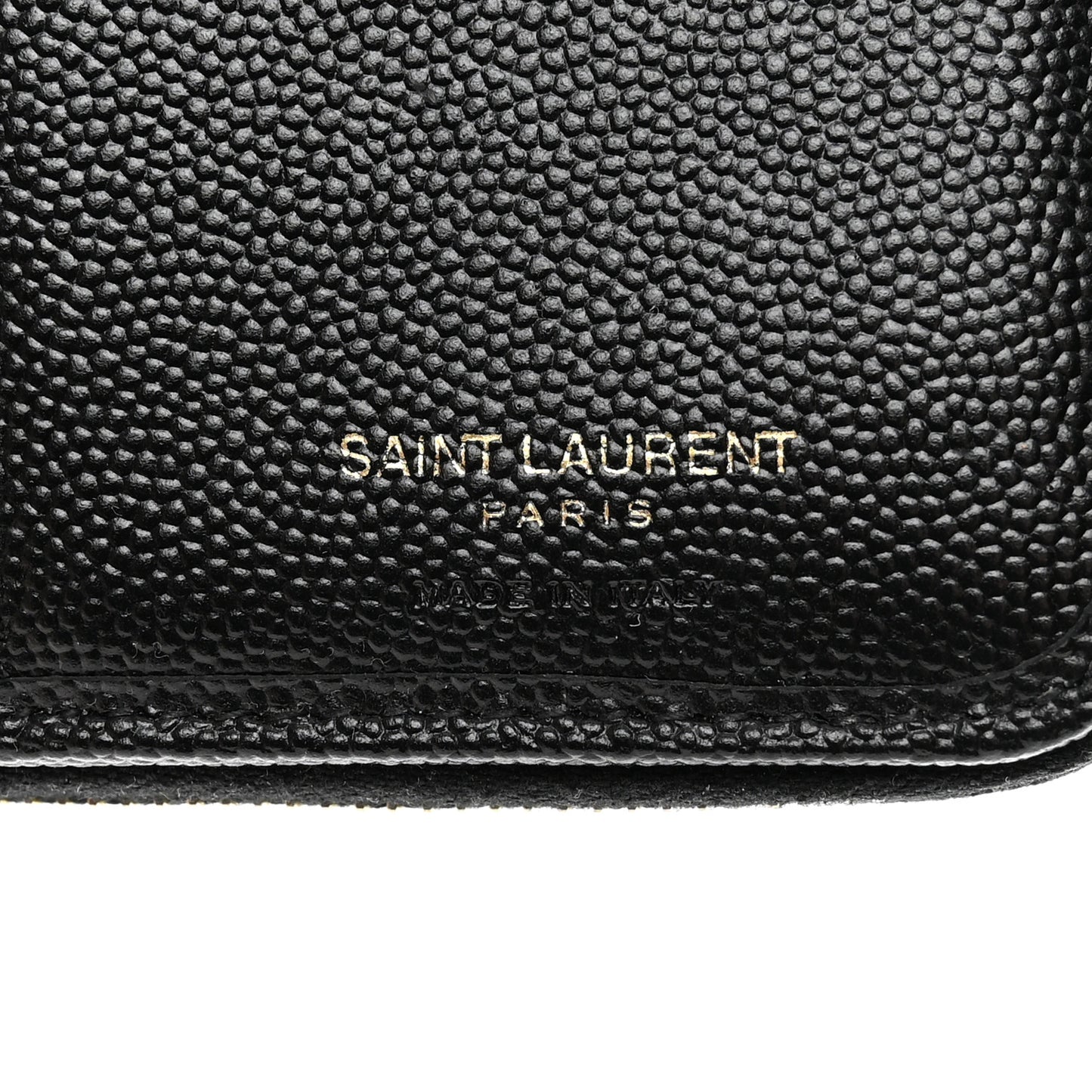 Grain De Poudre Matelasse Chevron Monogram Compact Zip Around Wallet Black